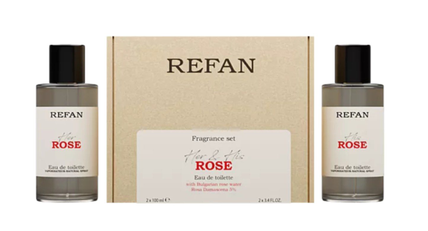 Parfum set HER & HIS ROSE EAU DE TOILETTE - geur voor haar en geur voor hem - rozen accenten 2x100ml