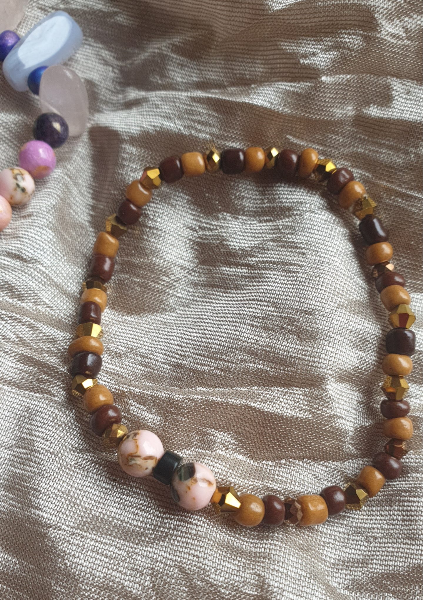 Kleurige jade met Chalcedoon en Rozenkwarts en gratis armbandje - Afbeelding 4