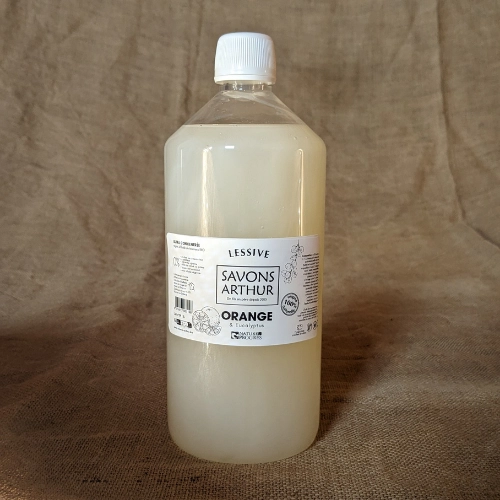 Savons Arthur Organisch sinaasappel en eucalyptus Wasmiddel - puur en schone kleding - geen verzachter nodig 1ltr