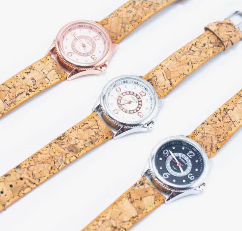 Ecologische Horloge met eerlijke kurk band voor dames - elegante - Blauw-zilver horloge kast WA-385-C - Afbeelding 3