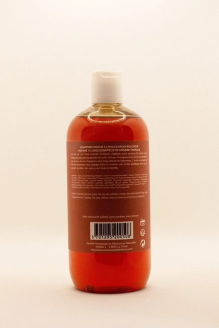 Biologische Shampoo en Douchegel Marseille met Arganolie - frisse geur - handgemaakt in Frankrijk 500ml - Afbeelding 3