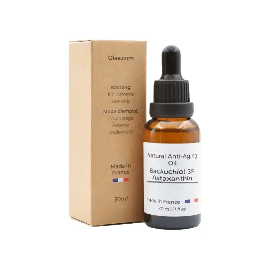 Anti-age olie 3% Bakuchiol - Squalaan - Astaxanthine - plantaardig alternatief aan Vitamine A 30ml