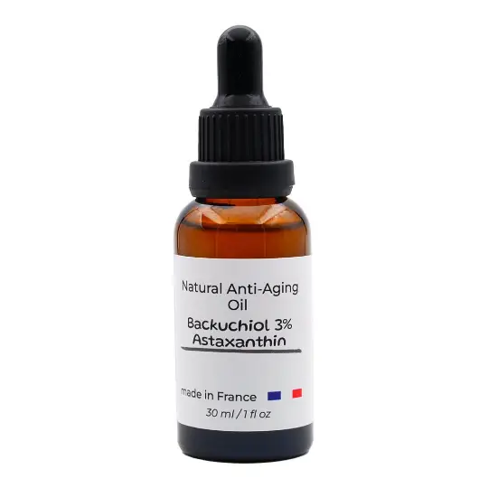 Anti-age olie 3% Bakuchiol - Squalaan - Astaxanthine - plantaardig alternatief aan Vitamine A 30ml