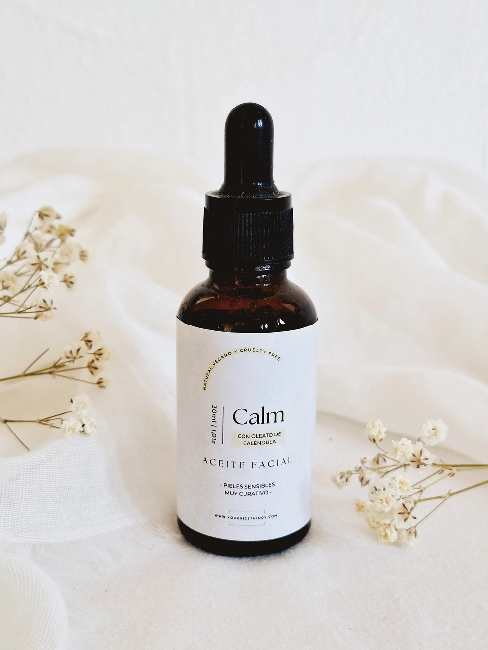 Biologische verjongende en versterkende gezicht olie CALM  -kamille - melisse - calendula olie 30ml