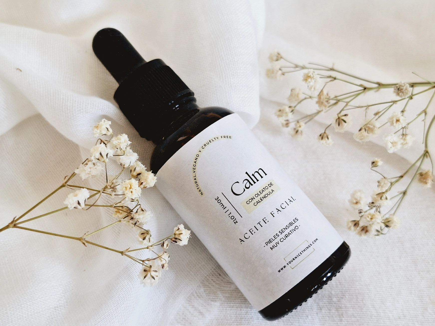 Biologische verjongende en versterkende gezicht olie CALM -kamille - melisse - calendula olie 30ml - Afbeelding 3