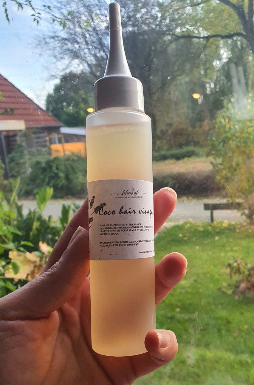 Kokos haar azijn voor glanzend en sterk haar ook zonder afspoelen 100ml