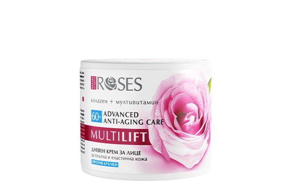 Bulgaarse roze MultiLift gezicht creme voor 60+ - collageen en multivitaminen 50ml - Afbeelding 2