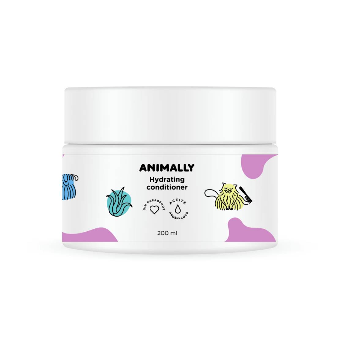 Animally Biologische Dieren Hydraterende conditioner en masker - voor honden en katten 200ml - Afbeelding 4