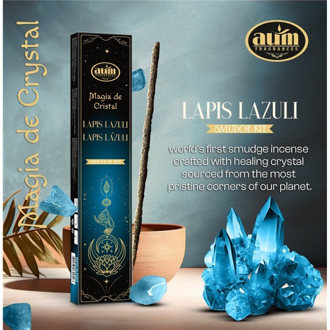 2 pakketen Handgemaakte wierook sticks met LAPUS LAZURI  edelsteen gratis - intuïtie - innerlijke rust 20gr