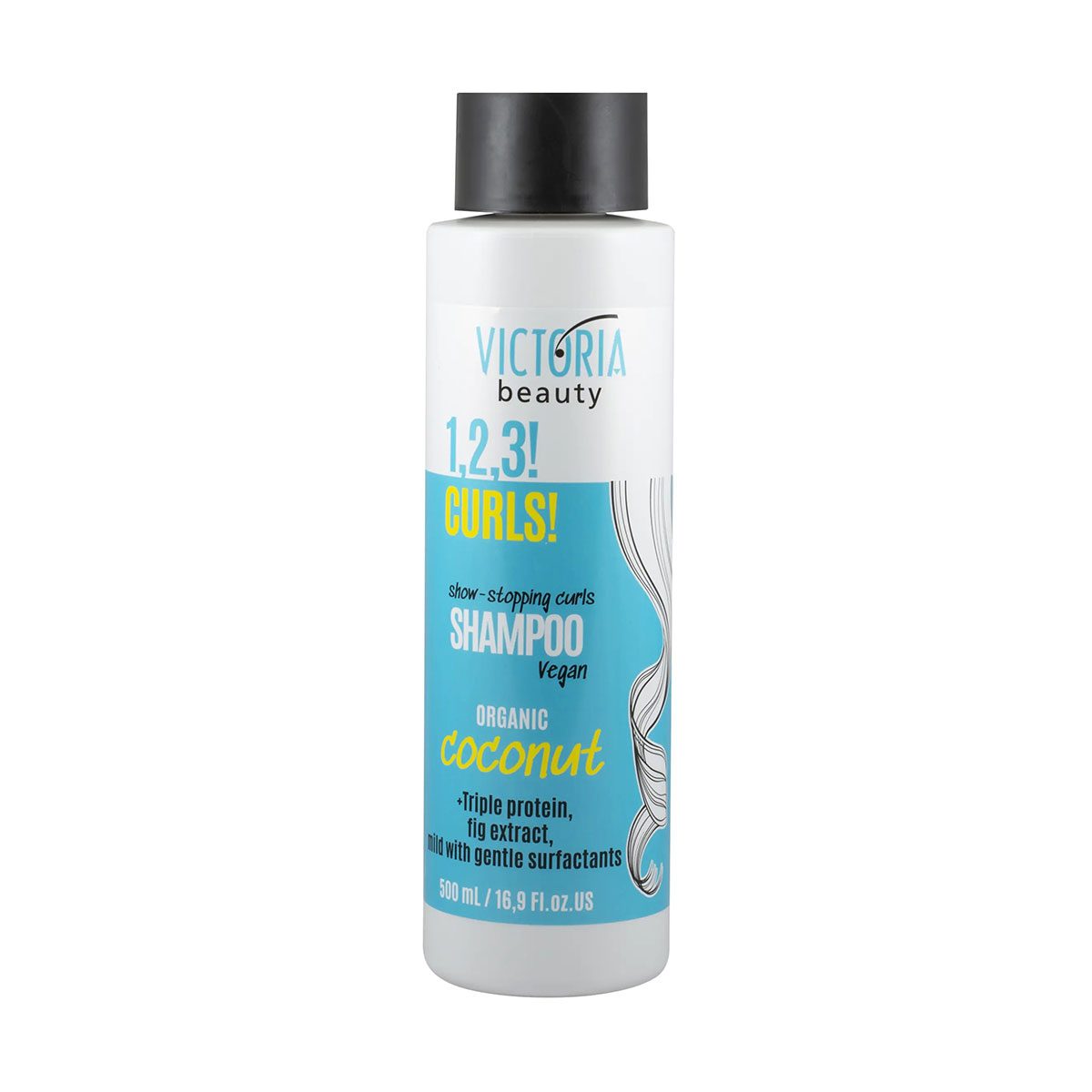 Haar shampoo met kokos olie - voor krullend haar - vegan - rijk aan proteïnen - vijg extract 500ml