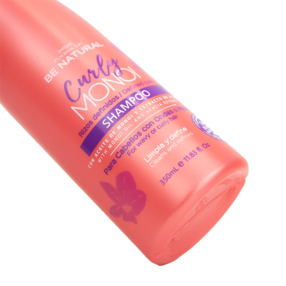 Krullend haar shampoo met Monoi olie en acacia extract - gedefinieerde krullen - heerlijk ruikend 350ml - Afbeelding 2
