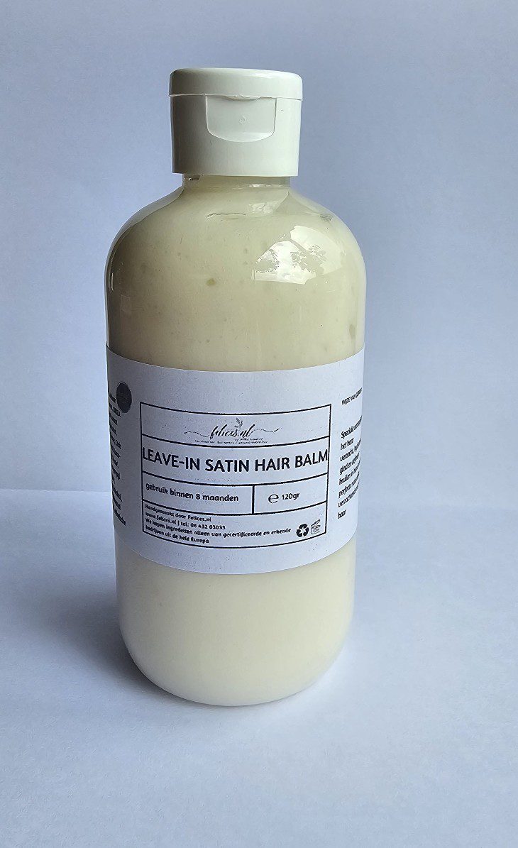 Handgemaakte leave-in haar cream met zijde - ceramides - keratine - krullend haar - broos en droog haar 250ml - Afbeelding 3
