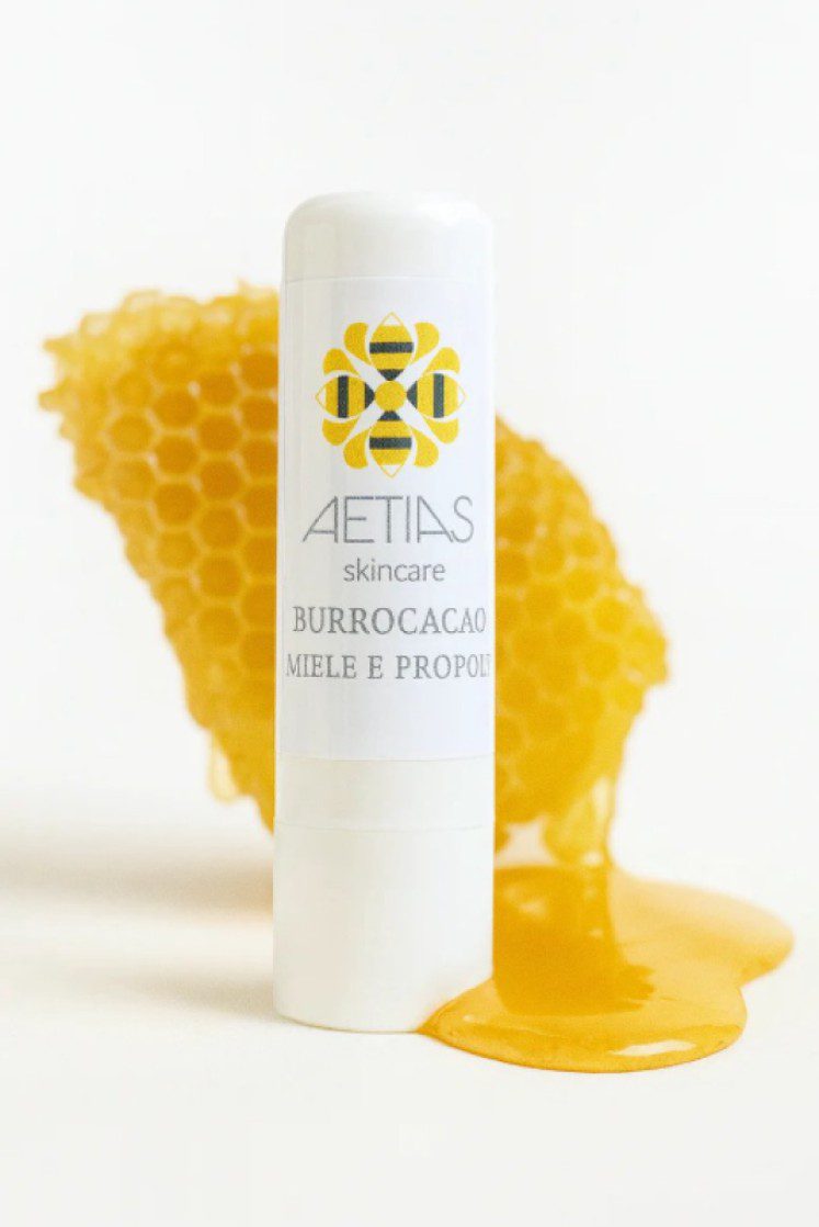 2 stuks Biologische lippen balsem met honing en propolis - gevoede en zoete lippen 2x5mg