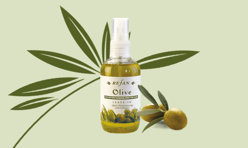 Biologische leave-in olijfolie haar spray, anti-kroes haar, voedend, met collageen 100ml