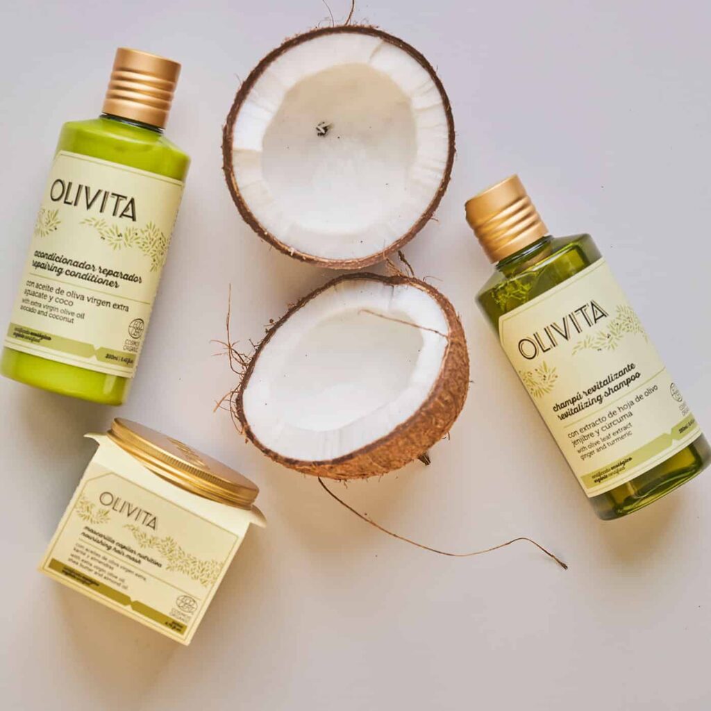 LaChinata Olivita Revitaliserende Shampoo - Sulfaatvrij - olijfolie - kokos - kurkuma - gember - glanzend haar 250ml - Afbeelding 5