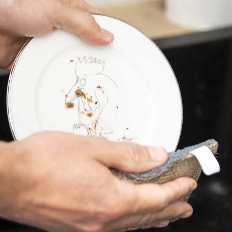 Duurzame handgemaakt in Frankrijk keuken platte was spons - bamboe en linnen 1st - Afbeelding 5
