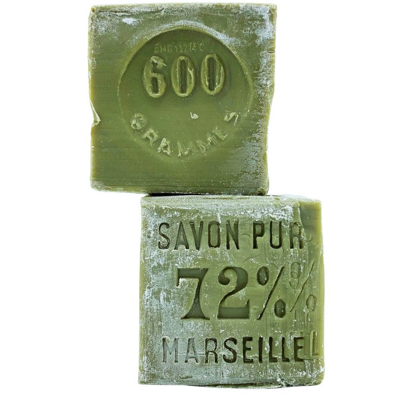 Marseillezeep Extra Puur 72% - Olijfolie - GREEN Cube - huid en keuken - Ruwe zeep gemaakt in Frankrijk 600gr - Afbeelding 2