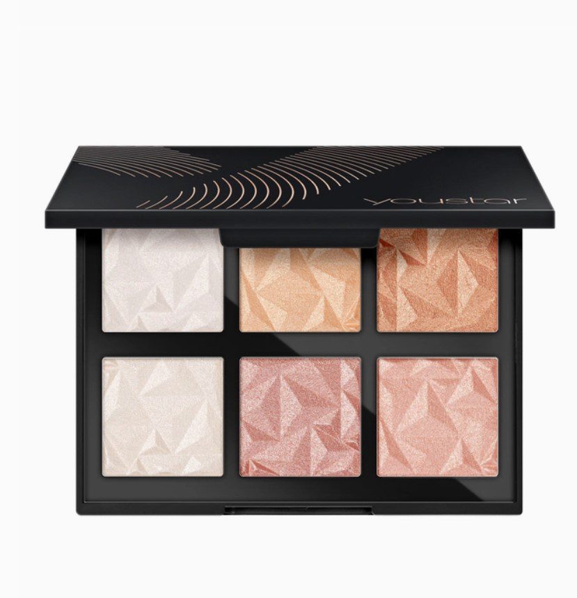 Beauty Make-up Tasje - Set van 3 producten en tas - GLAM & GLOW - highlight pallet - contour borstel en gezicht glitter fixing spray - 3 stuks - Afbeelding 3