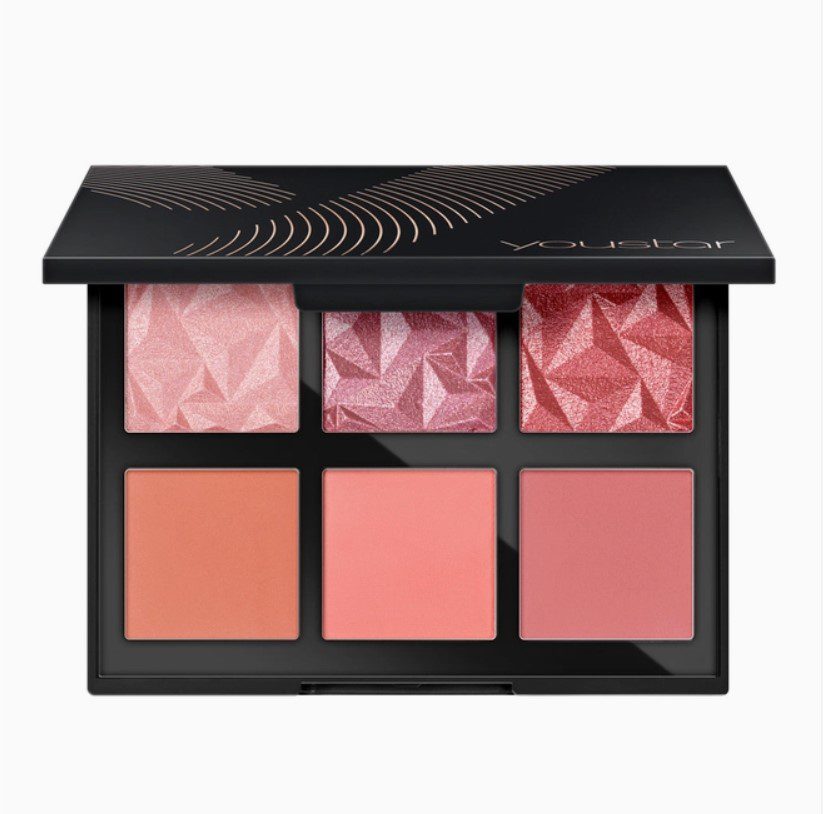 Beauty Make-up Tasje - Set van 2 producten en tas - wangen rouge - 6 kleuren - glitter en mat gezicht borstel - 2st - Afbeelding 4
