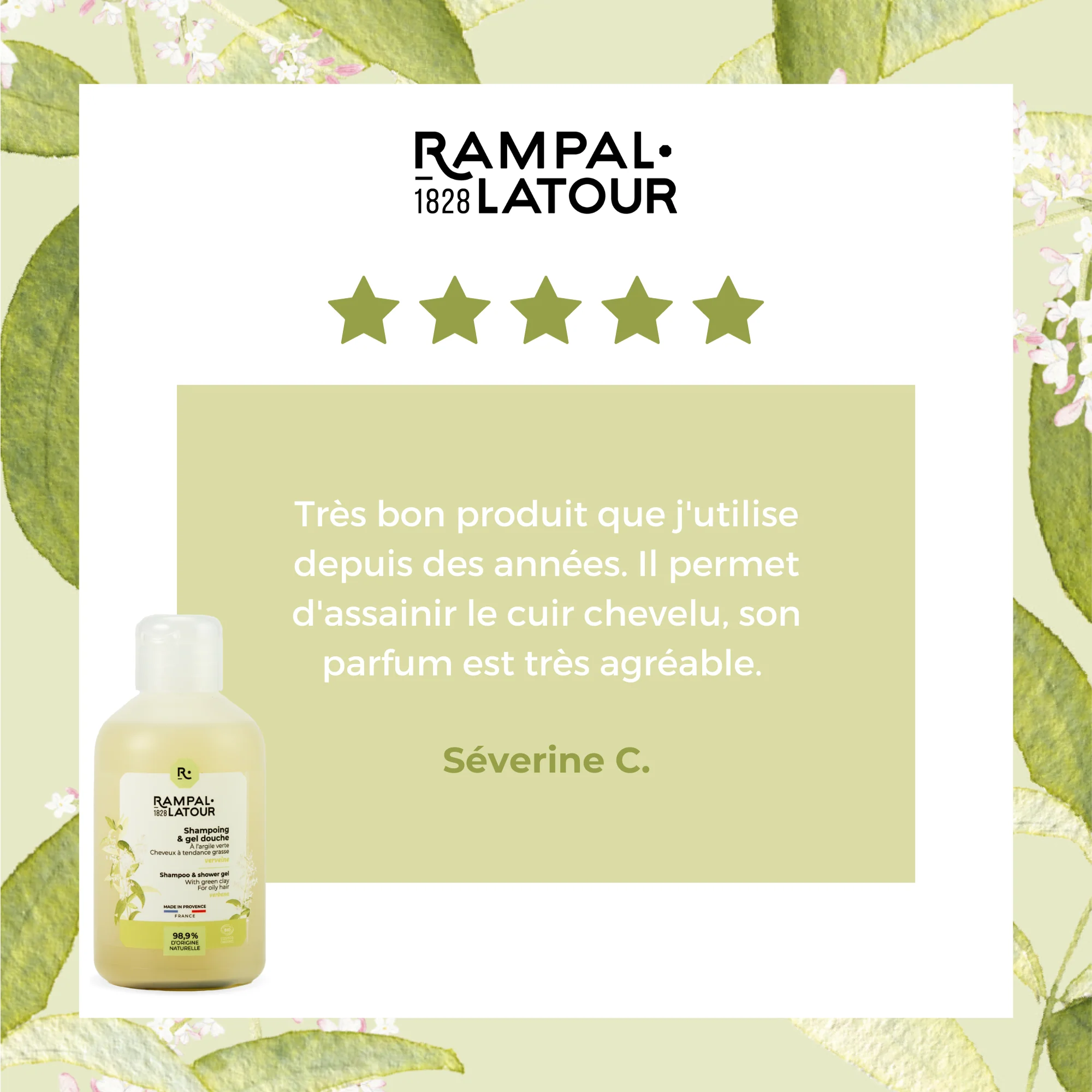 Gecertificeerd biologisch Douchegel en shampoo Klei-Verbena - zuivert haar en huid - 250ml - Cosmos Organic - Afbeelding 4