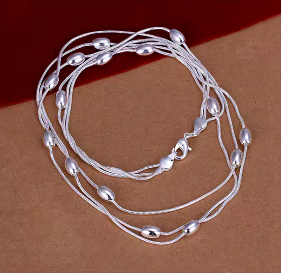 Zilver 925 sieraden set - ketting en armband - meerdere lagen 2st - Afbeelding 4