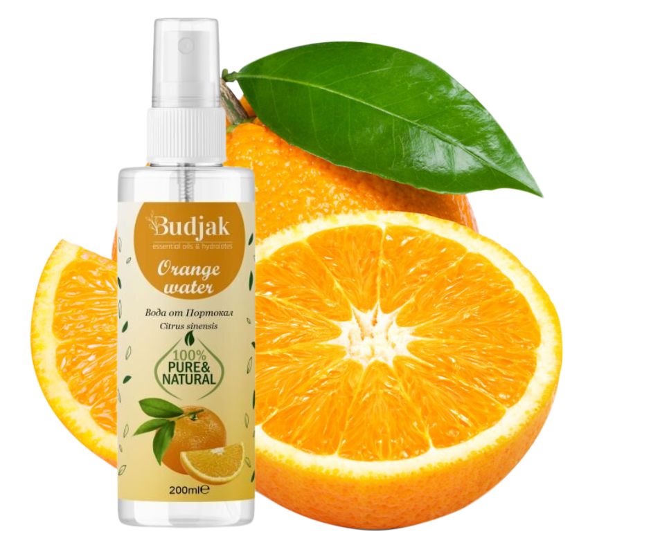 Biologische Sinaasappelschil bloemenwater (Citrus sinensis) – verheldert - deo maken - geluk 200ml
