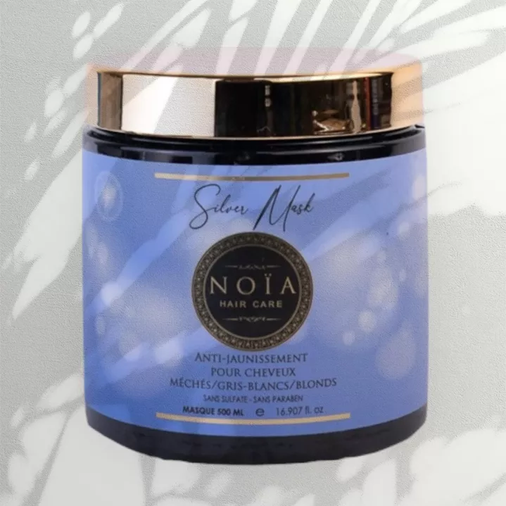 Noïa Luxe Professionele ZILVER Haar masker - volle kleuren - grijs en blond haar - arganolie en aloe vera 500ml