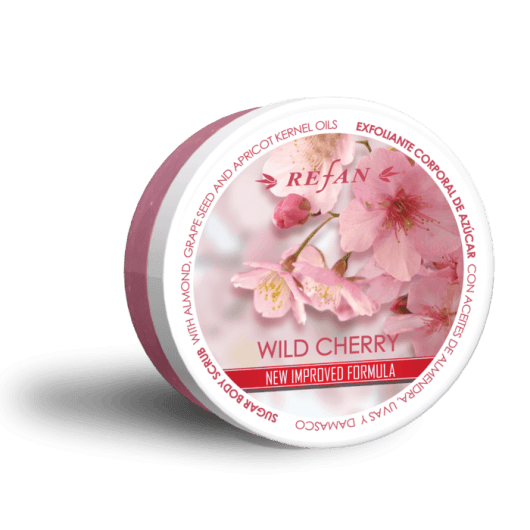 Zalige wilde kersen lichaam suiker scrub - peeling - glade en zachte huid - 240ml